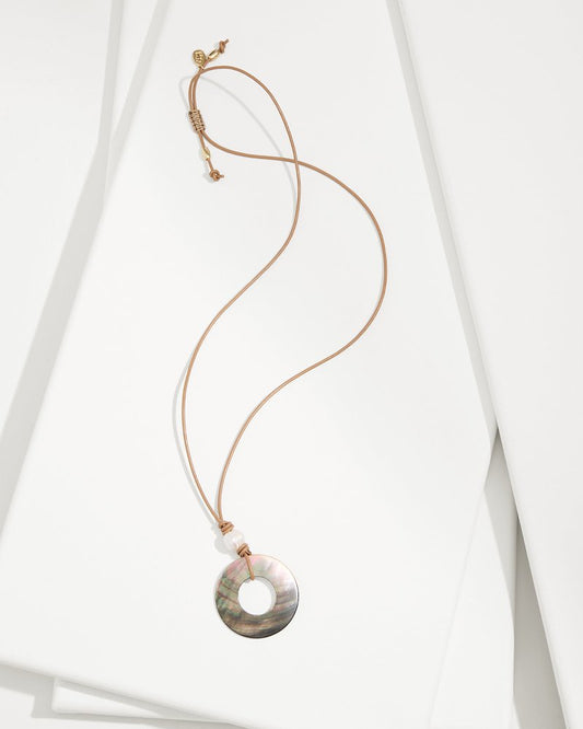 Indigo Shore Grey Shell Pendant Necklace Gold | Tommy Bahama New - Indigo Shore Grey Shell Pendant Necklace