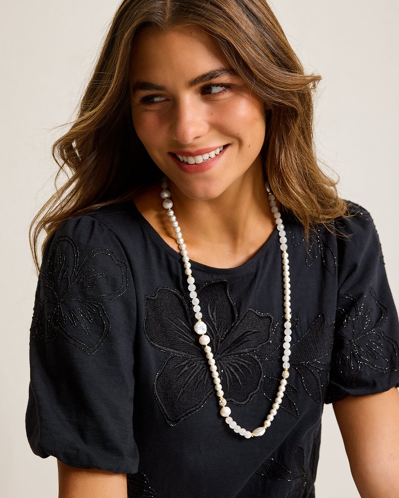 Moments in Paradise Quartz and Pearl Necklace Gold | Tommy Bahama Smart Buy - Moments in Paradise Quartz and Pearl Necklace