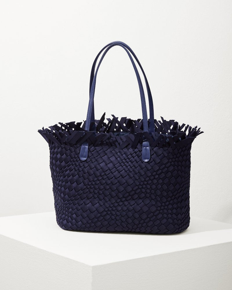 Vulcan Fringe Top Large Tote & Wristlet Navy | Tommy Bahama Special Offer - Vulcan Fringe Top Large Tote & Wristlet
