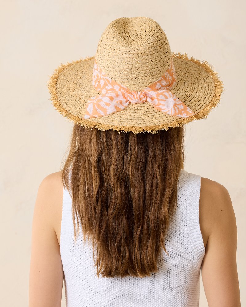 Seaside Continental Raffia Hat Natural/Coral | Tommy Bahama Best Price - Seaside Continental Raffia Hat