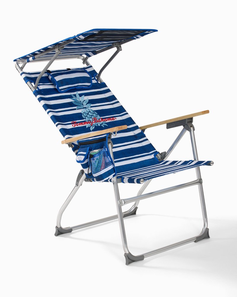 Tommy Bahama Pineapple Stripe Highboy Chair with Shade Blue/White | Tommy Bahama Everyday - Tommy Bahama Pineapple Stripe Highboy Chair with Shade