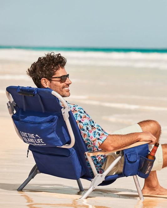 Tommy Bahama Wavy Marlin Deluxe Backpack Beach Chair Navy | Tommy Bahama Essential - Tommy Bahama Wavy Marlin Deluxe Backpack Beach Chair