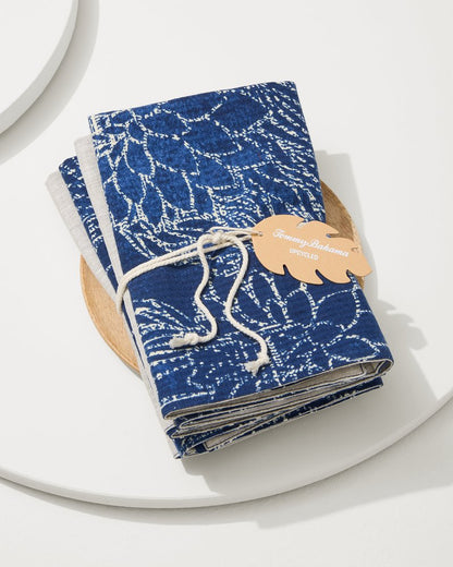Island Navy Upcycled Reversible Dinner Napkins - Set of 4 Island Navy | Tommy Bahama Classic - Island Navy Upcycled Reversible Dinner Napkins - Set of 4