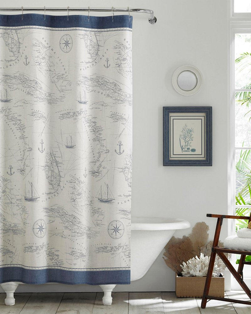 Caribbean Sea Lt-Pastel Blue Shower Curtain Blue | Tommy Bahama Hot Sale - Caribbean Sea Lt-Pastel Blue Shower Curtain