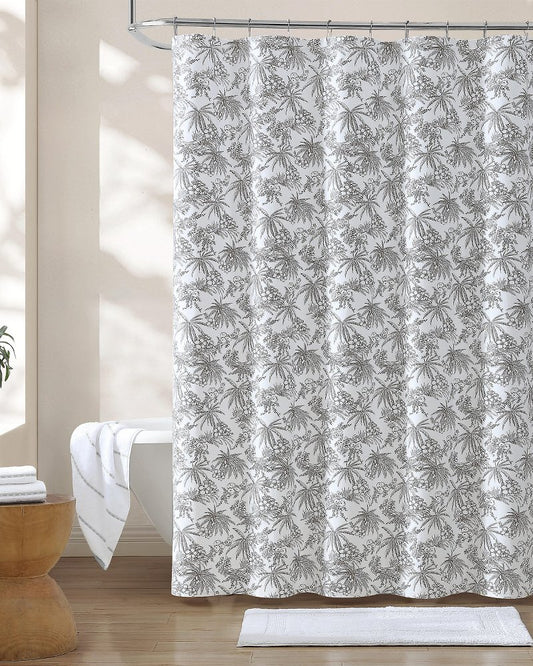 Pen and Ink Bahama Brown Palm Shower Curtain Brown | Tommy Bahama Trusted - Pen and Ink Bahama Brown Palm Shower Curtain