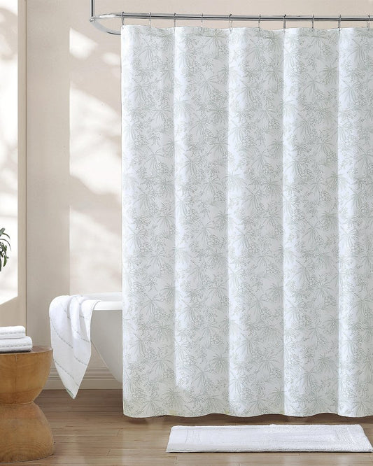 Pen and Ink Spring Green Palm Shower Curtain Green | Tommy Bahama Best Seller - Pen and Ink Spring Green Palm Shower Curtain