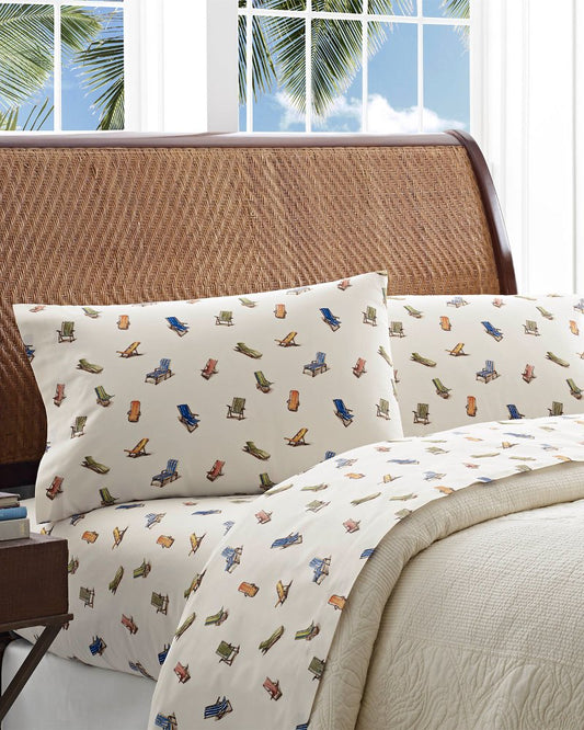Beach Chairs Sheet Set, King Multicolor | Tommy Bahama New - Beach Chairs Sheet Set, King