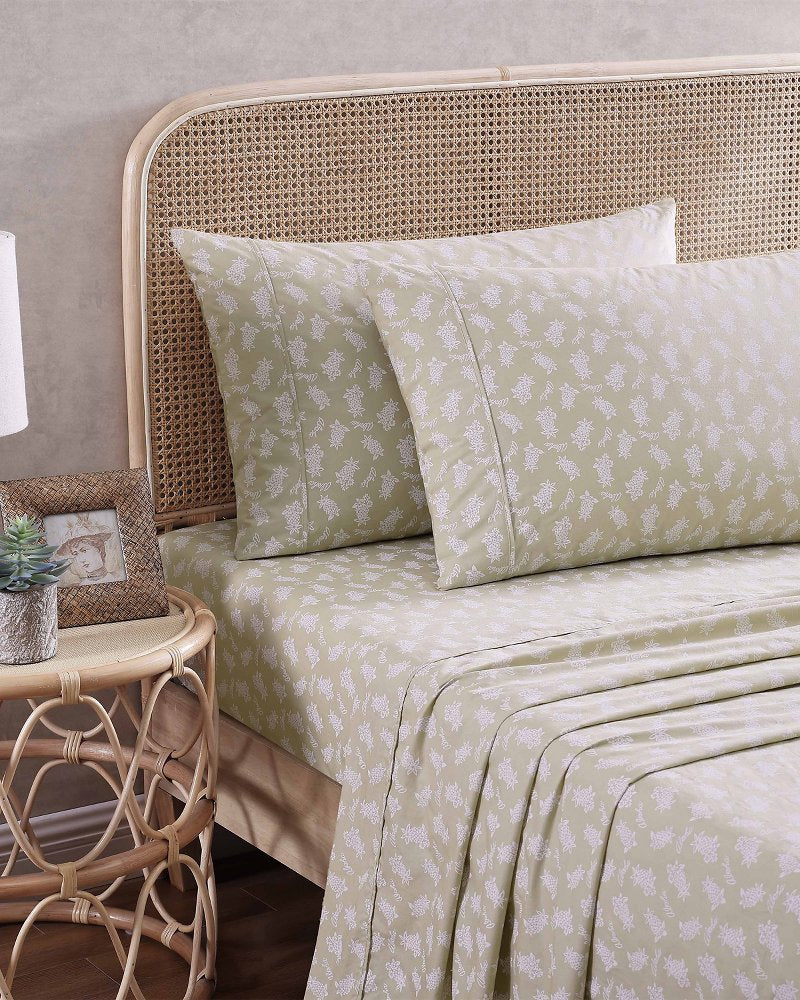 Aloha Pineapple Queen Sheet Set Sage Green | Tommy Bahama Signature - Aloha Pineapple Queen Sheet Set