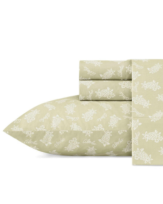 Aloha Pineapple King Sheet Set Sage Green | Tommy Bahama Hot Sale - Aloha Pineapple King Sheet Set
