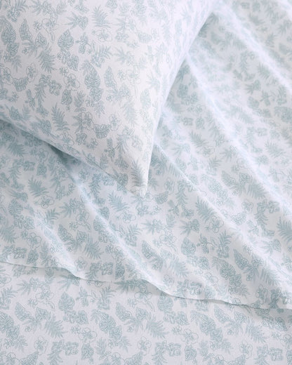 Hibiscus Bloom 4-Piece Queen Sheet Set Green | Tommy Bahama Signature - Hibiscus Bloom 4-Piece Queen Sheet Set