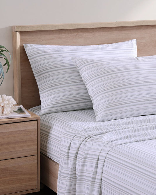 Kahanu Stripe 4-Piece King Sheet Set Grey | Tommy Bahama Latest - Kahanu Stripe 4-Piece King Sheet Set