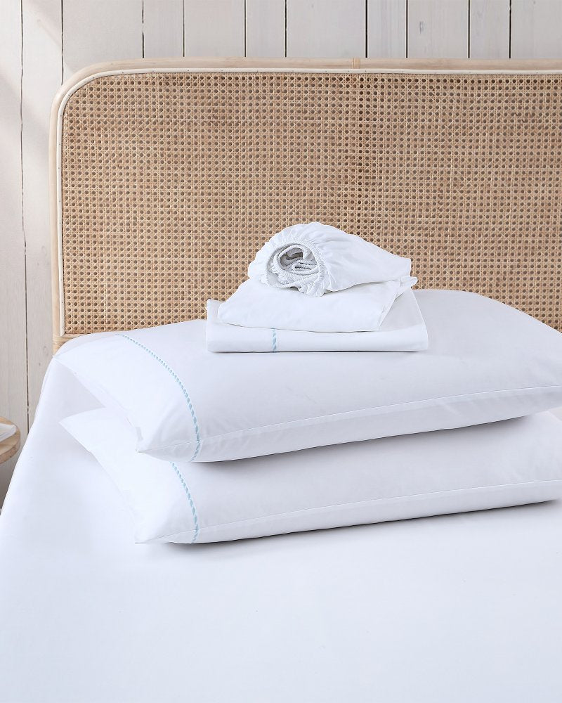 Solid 4-Piece Queen Sheet Set - Blue White/Blue | Tommy Bahama Special Offer - Solid 4-Piece Queen Sheet Set - Blue