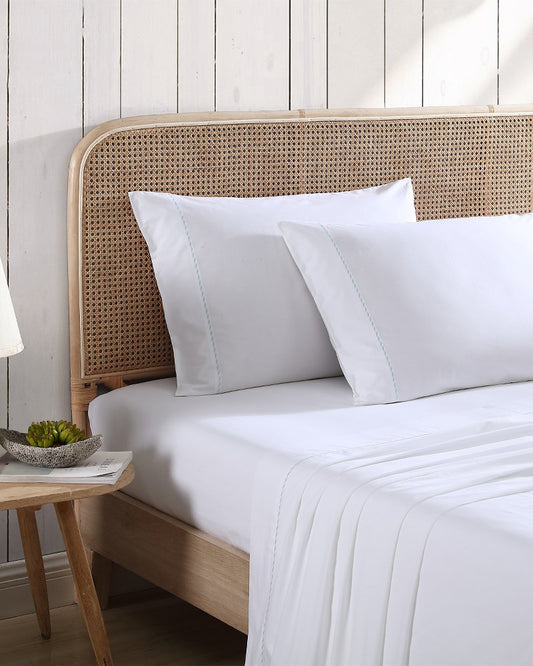 Solid 4-Piece King Sheet Set - Blue White/Blue | Tommy Bahama Hot Sale - Solid 4-Piece King Sheet Set - Blue