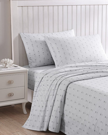 Kew Palms 4-Piece Queen Sheet Set Grey | Tommy Bahama Exclusive - Kew Palms 4-Piece Queen Sheet Set