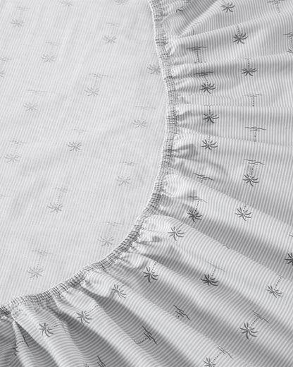 Kew Palms 4-Piece Queen Sheet Set Grey | Tommy Bahama Exclusive - Kew Palms 4-Piece Queen Sheet Set