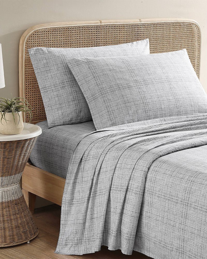 Raffia Linen Queen Sheet Set Grey | Tommy Bahama Best Seller - Raffia Linen Queen Sheet Set