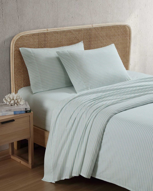 Cool Beach Stripe 4-Piece Queen Sheet Set Stripe Blue | Tommy Bahama Recommended - Cool Beach Stripe 4-Piece Queen Sheet Set