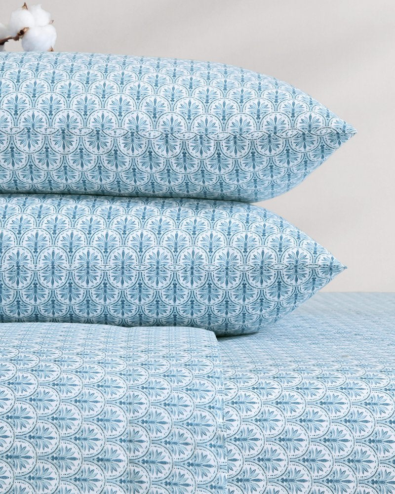 Coastal Batik Blue 4-Piece Queen Sheet Set Blue | Tommy Bahama Value - Coastal Batik Blue 4-Piece Queen Sheet Set