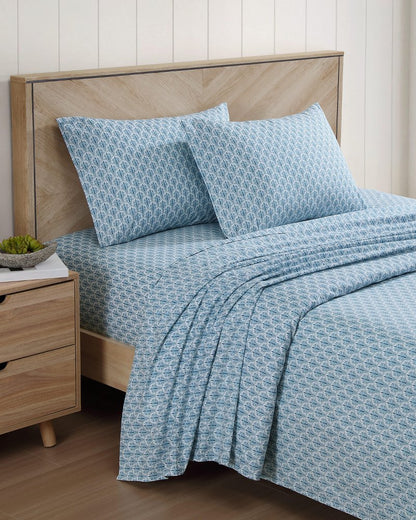 Coastal Batik Blue 4-Piece King Sheet Set Blue | Tommy Bahama Latest - Coastal Batik Blue 4-Piece King Sheet Set