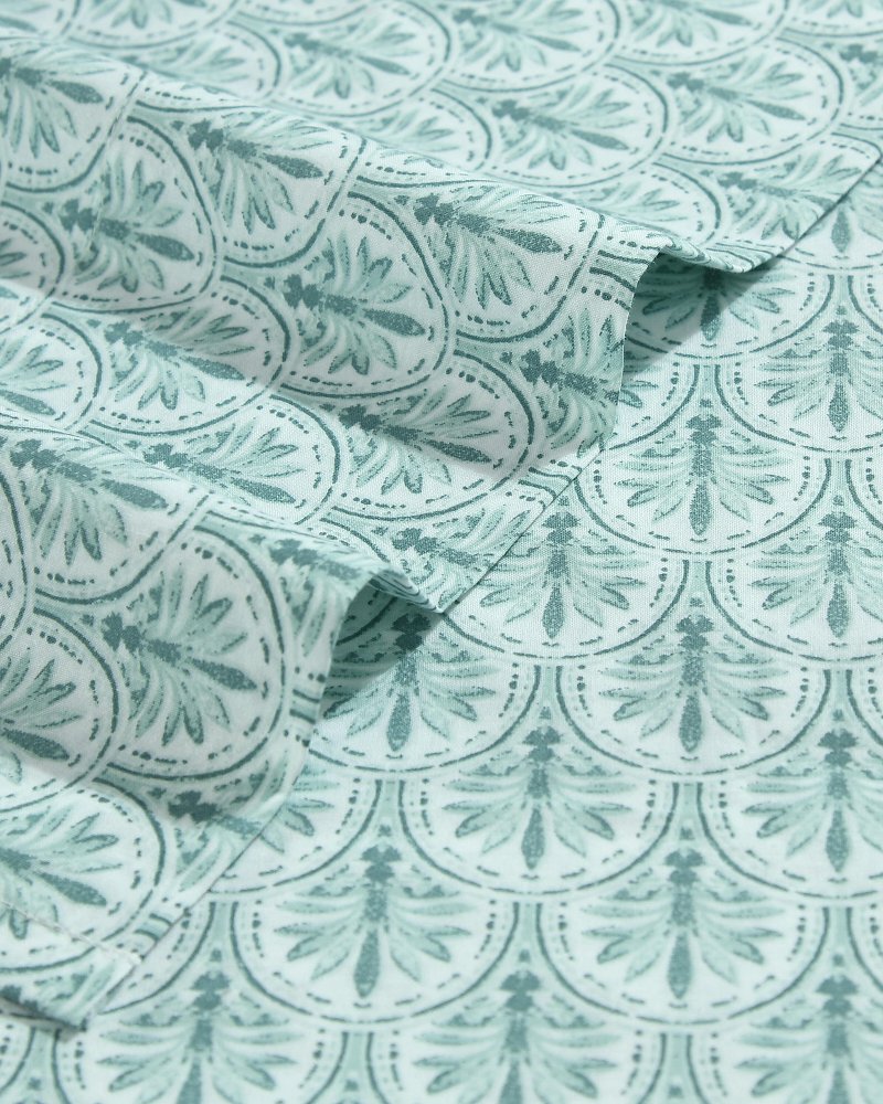 Coastal Batik Green 4-Piece Queen Sheet Set Spring Green | Tommy Bahama New - Coastal Batik Green 4-Piece Queen Sheet Set