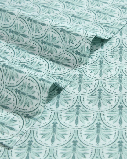 Coastal Batik Green 4-Piece Queen Sheet Set Spring Green | Tommy Bahama New - Coastal Batik Green 4-Piece Queen Sheet Set