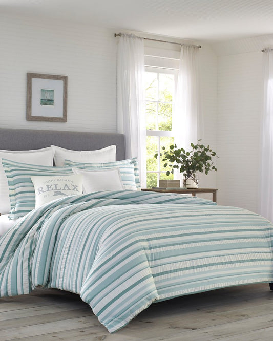 Clearwater Cay 3-Piece King Comforter Set Blue/Silver | Tommy Bahama Latest - Clearwater Cay 3-Piece King Comforter Set