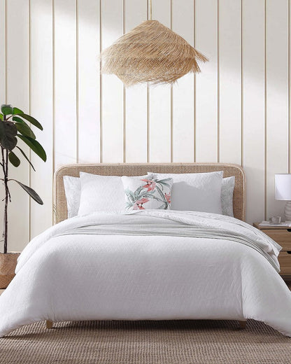 Wicker Woven 3-Piece King Comforter Set White | Tommy Bahama Quality - Wicker Woven 3-Piece King Comforter Set