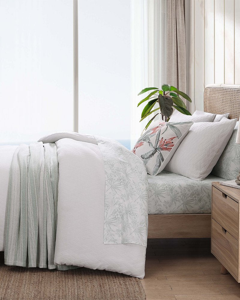 Wicker Woven 3-Piece King Comforter Set White | Tommy Bahama Quality - Wicker Woven 3-Piece King Comforter Set