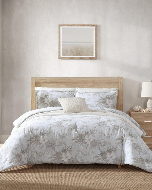 Beachway Blooms 3-Piece Full/Queen Comforter Set Grey | Tommy Bahama Customer Favorite - Beachway Blooms 3-Piece Full/Queen Comforter Set