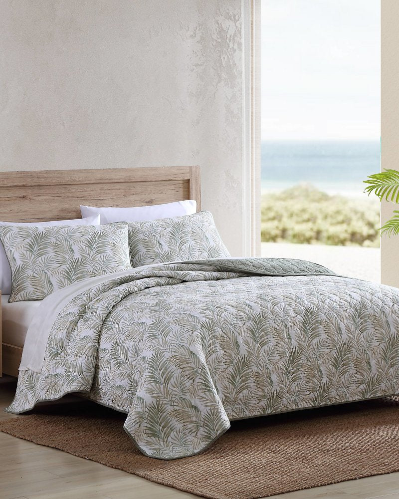 Maui Palm 2-Piece Twin Quilt Set Green | Tommy Bahama Quality - Maui Palm 2-Piece Twin Quilt Set