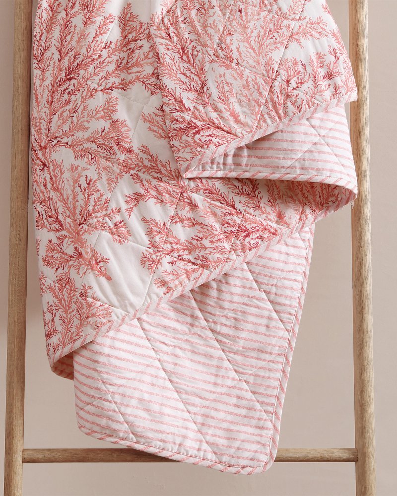 Coral Garden Reversible 2-Piece Twin Quilt Set Orange | Tommy Bahama Everyday - Coral Garden Reversible 2-Piece Twin Quilt Set