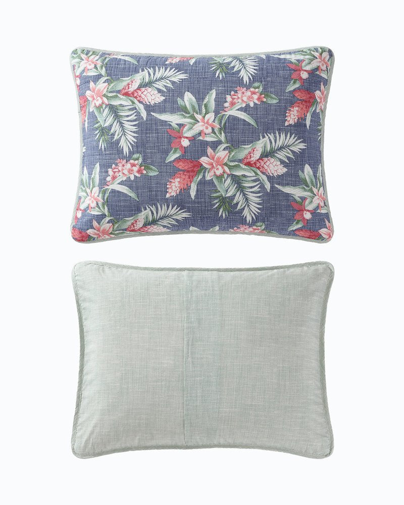 Floral Enchantment Reversible 3-Piece Full/Queen Quilt Set Deep Blue | Tommy Bahama Customer Favorite - Floral Enchantment Reversible 3-Piece Full/Queen Quilt Set