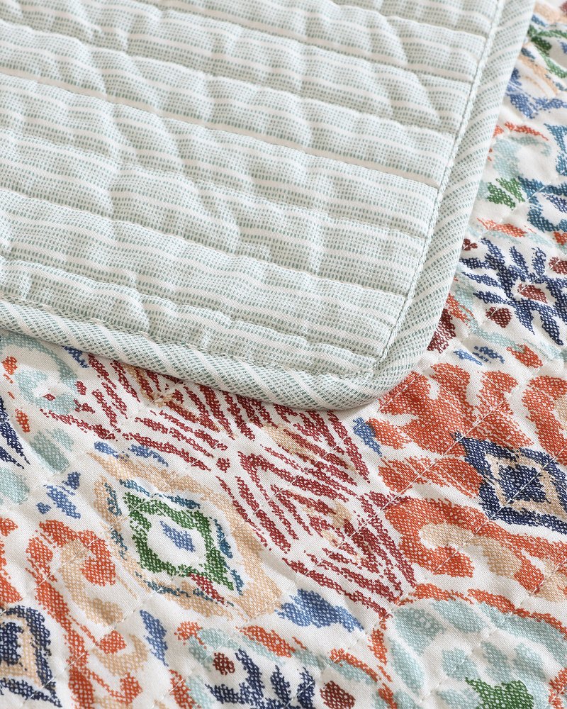 Ikat Tropics Reversible 3-Piece Full/Queen Quilt Set Multicolor | Tommy Bahama Latest - Ikat Tropics Reversible 3-Piece Full/Queen Quilt Set