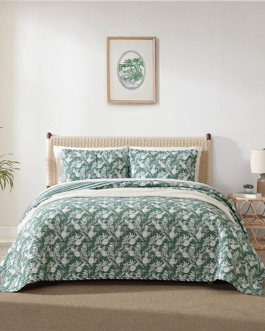 Pineapple Venture 3-Piece Full/Queen Quilt Set Green | Tommy Bahama Exclusive - Pineapple Venture 3-Piece Full/Queen Quilt Set