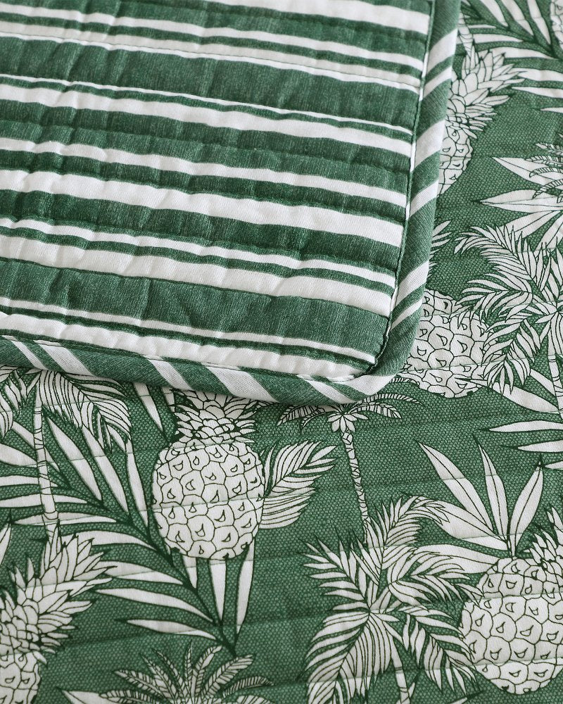 Pineapple Venture 3-Piece Full/Queen Quilt Set Green | Tommy Bahama Exclusive - Pineapple Venture 3-Piece Full/Queen Quilt Set