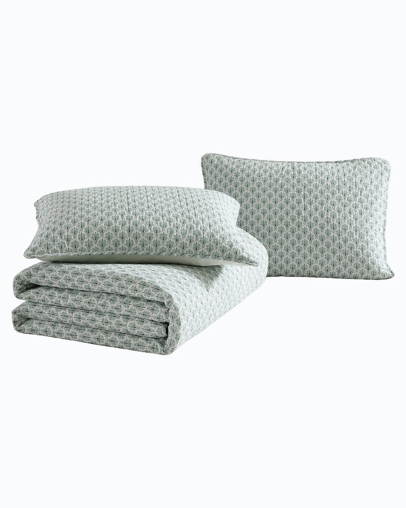 Coastal Batik 3-Piece Full/Queen Quilt Set Spring Green | Tommy Bahama Discount - Coastal Batik 3-Piece Full/Queen Quilt Set
