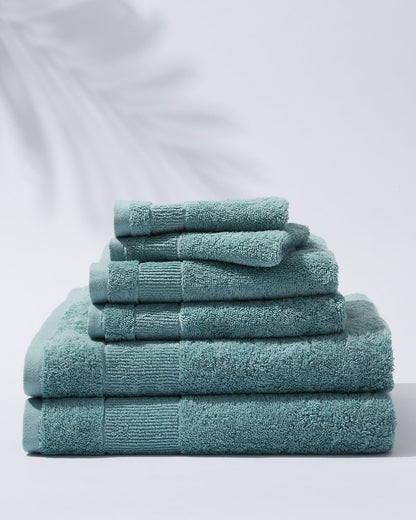 Island Retreat 6-Piece Bath Towel Set Dark Blue Lagoon | Tommy Bahama Signature - Island Retreat 6-Piece Bath Towel Set