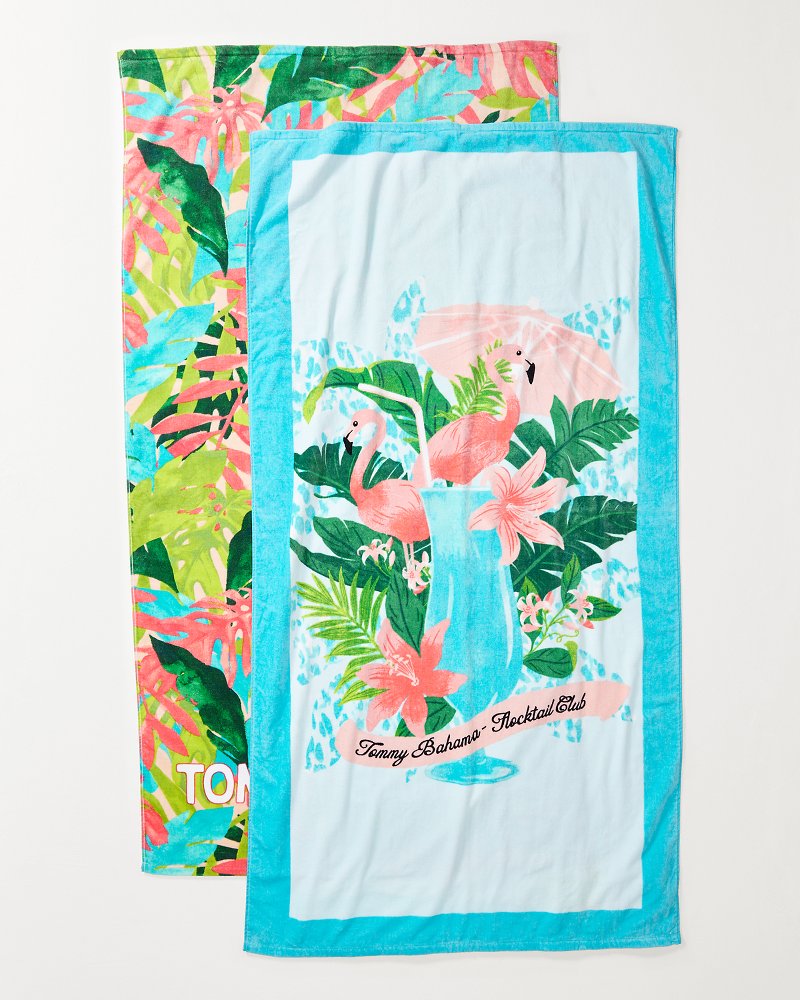 Flocktail Club & Fiesta Jungle Beach Towels - Set of 2 Multicolor | Tommy Bahama Hot Sale - Flocktail Club & Fiesta Jungle Beach Towels - Set of 2