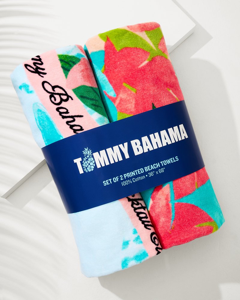 Flocktail Club & Fiesta Jungle Beach Towels - Set of 2 Multicolor | Tommy Bahama Hot Sale - Flocktail Club & Fiesta Jungle Beach Towels - Set of 2