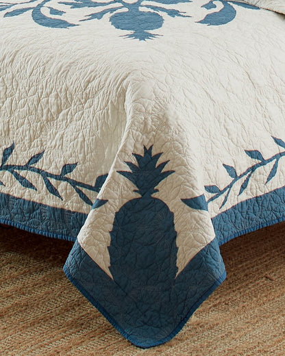 Aloha Pineapple King Quilt Blue | Tommy Bahama Everyday - Aloha Pineapple King Quilt