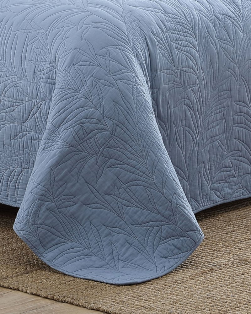 Solid Costa Sera Twin Quilt Blue | Tommy Bahama Quality - Solid Costa Sera Twin Quilt