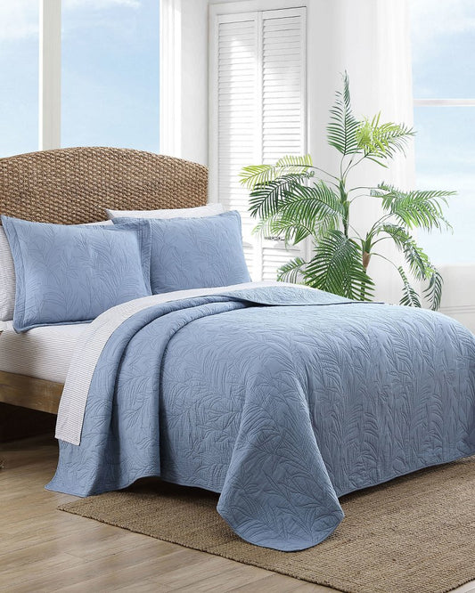 Solid Costa Sera King Quilt Blue | Tommy Bahama Customer Favorite - Solid Costa Sera King Quilt