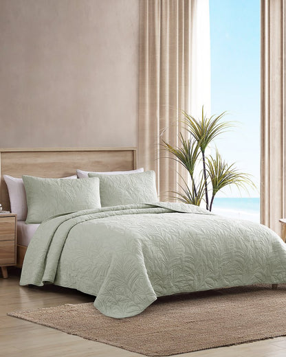 Solid Costa Sera King Quilt Green | Tommy Bahama Everyday - Solid Costa Sera King Quilt