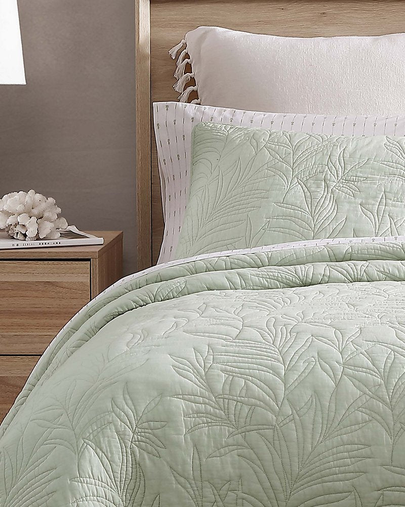 Solid Costa Sera 2-Piece Standard Quilted Sham Set Green | Tommy Bahama Customer Favorite - Solid Costa Sera 2-Piece Standard Quilted Sham Set