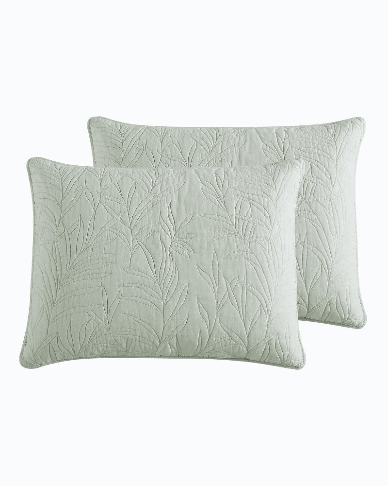 Solid Costa Sera 2-Piece Standard Quilted Sham Set Green | Tommy Bahama Customer Favorite - Solid Costa Sera 2-Piece Standard Quilted Sham Set