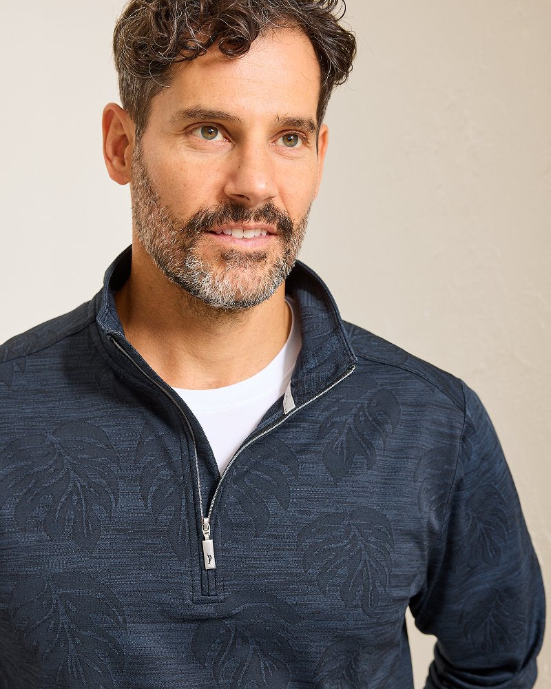 Monstera Fade IslandZone® Half-Zip Sweatshirt Black | Tommy Bahama Great Value - Monstera Fade IslandZone® Half-Zip Sweatshirt