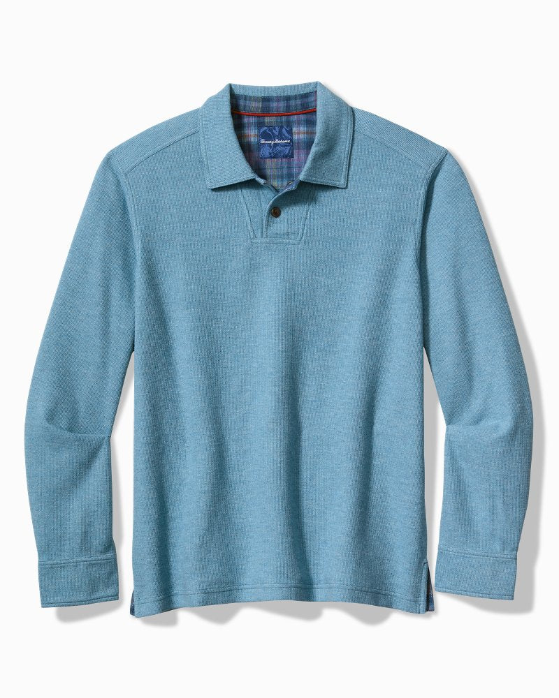 Las Arias Sweatshirt Polo Corfu Blue Heather | Tommy Bahama Best Price - Las Arias Sweatshirt Polo
