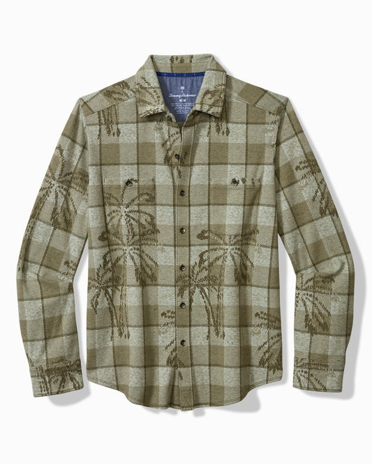 Fireside Palm Springs Stretch Flannel Shirt Tea Leaf | Tommy Bahama Hot Sale - Fireside Palm Springs Stretch Flannel Shirt