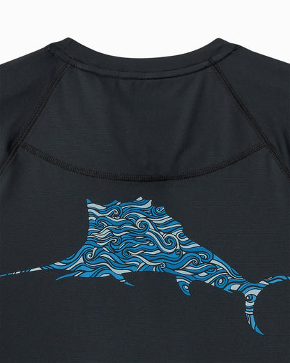 Chill Time Surf IslandZone® Short-Sleeve Rash Guard Jet Black | Tommy Bahama Quality - Chill Time Surf IslandZone® Short-Sleeve Rash Guard
