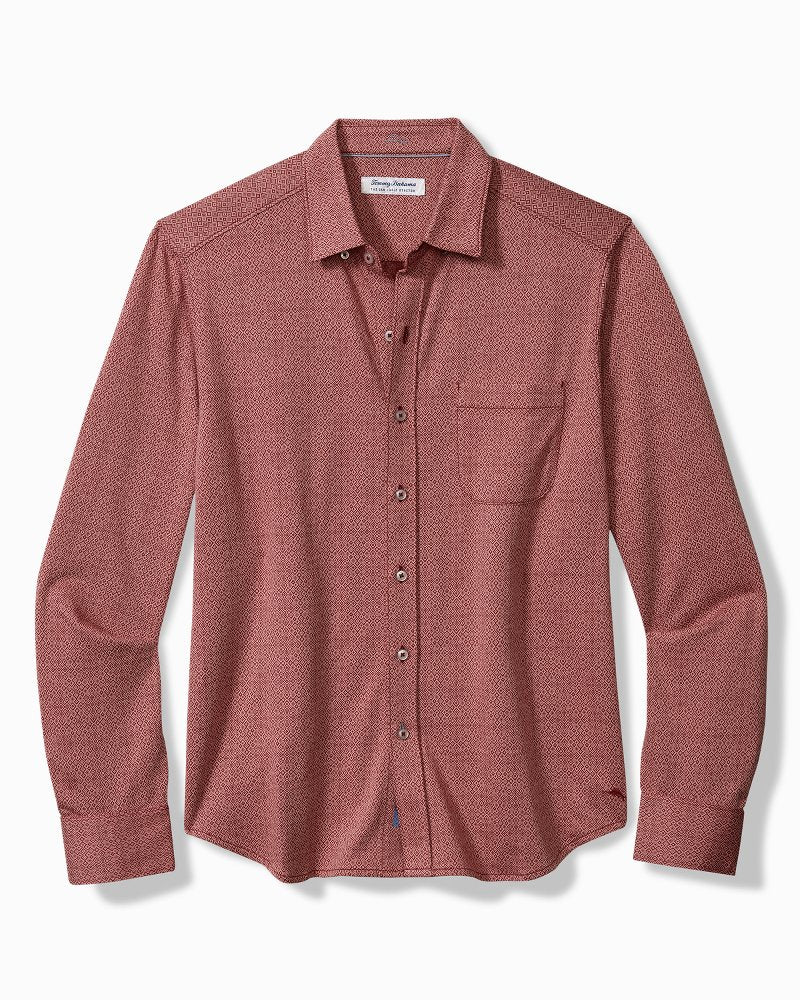 San Lucio Diamond Isles Knit Stretch Shirt Rose Red | Tommy Bahama Essential - San Lucio Diamond Isles Knit Stretch Shirt